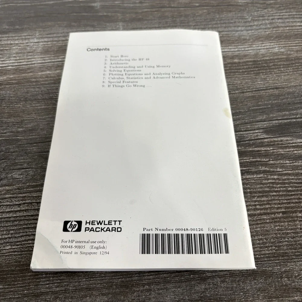 hp 48g series‎ Quick Start guide Only